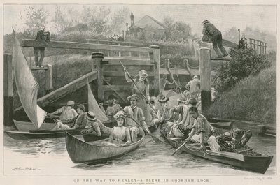 On the Way to Henley - A Scene in Cookham Lock by Arthur Hopkins