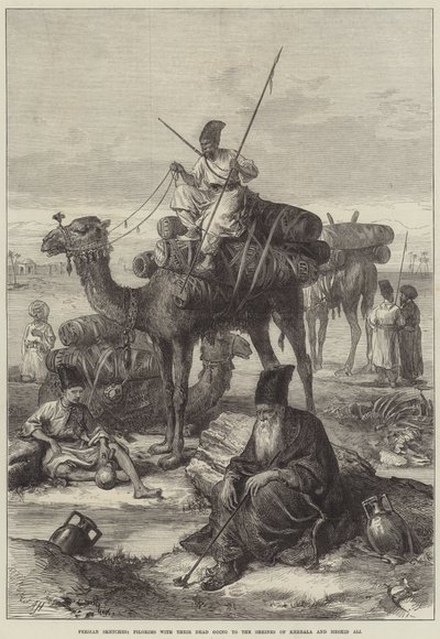 Persian Sketches, Pilgrims with their Dead going to the Shrines of Kerbala and Meshid Ali by Arthur Hopkins