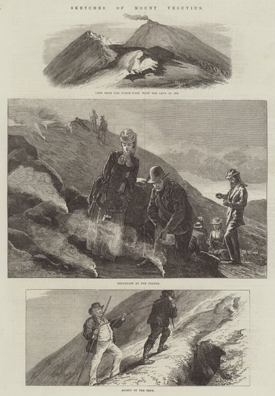 Sketches of Mount Vesuvius by Arthur Hopkins