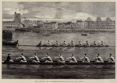 The Oxford and Cambridge Boat-Race, Ready to Start by Arthur Hopkins