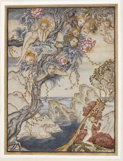 ACT III: Scene II, line 144 The isle is full of noises, sounds and sweet airs, that give delight and hurt not. by Arthur Rackham