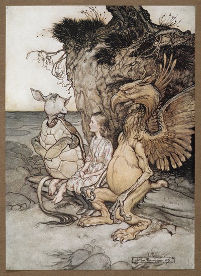 Alice with the Gryphon and the Mock Turtle by Arthur Rackham