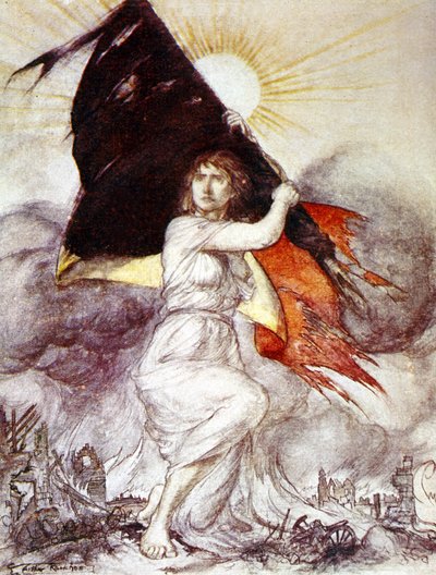 Allegory of Belgium During WW1 by Arthur Rackham