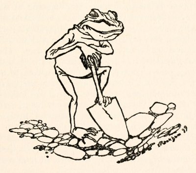 Frog with a spade from Gulliver