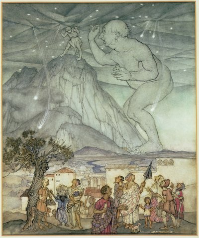 Hercules Supporting the Sky in Place of Atlas by Arthur Rackham
