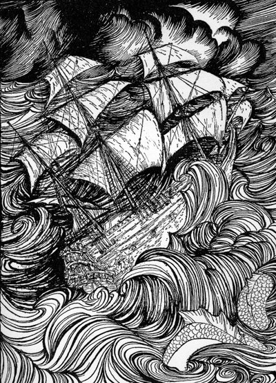 Manuscript Found in a Bottle by Edgar Allan Poe by Arthur Rackham