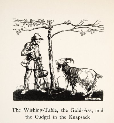 The Wishing Table, the Gold Ass and the Cudgel in the Knapsack, from Little Brother & Little Sister and Other Tales by the Brothers Grimm, pub.1917 by Arthur Rackham