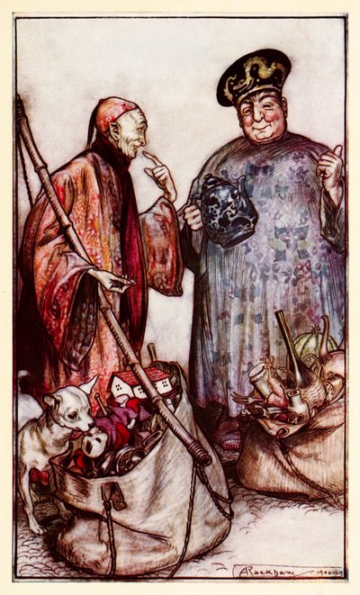 Two of those sages... like pedlars among us (expressing themselves with things they carry around) from Part III: A Voyage to Laputa, Balnibarbi, Luggnagg, Glubbdubdrib, and Japan in Gulliver