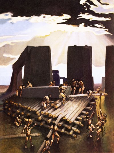 The Building of Stonehenge, Imagined in 1978 by Arthur Ranson