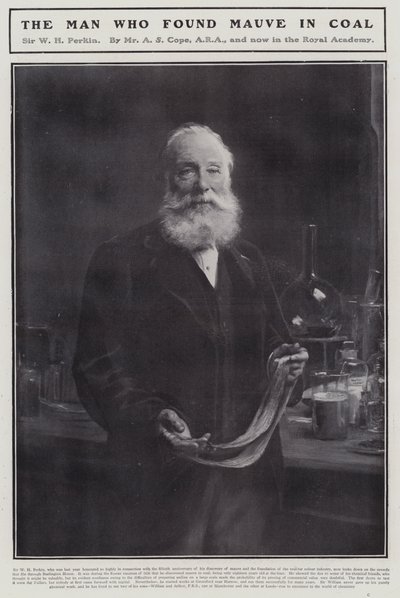 William Henry Perkin, English chemist who discovered the first synthetic organic dye, mauveine by Arthur Stockdale Cope