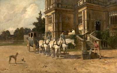 Front View of Wollaton Hall, Nottingham with Horse and Carriage, c.1880-1906 by Arthur Walker Redgate