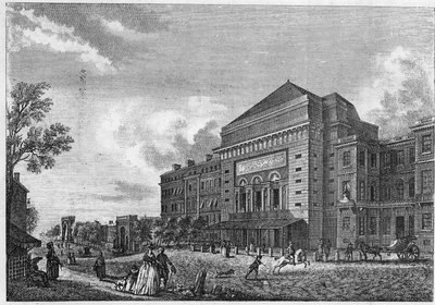 Exterior view of the Opera Theatre in Paris, boulevard Saint Martin by Artist Unknown