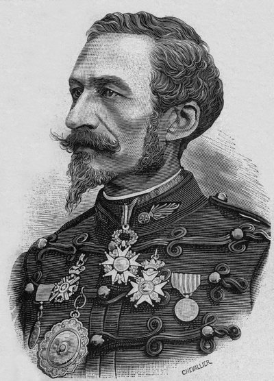 French colonel Charles Ragon de Bange, inventor in artillery, engraving by Artist Unknown
