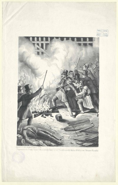 Gauntly Scene at the Mariahilfer Line in the Night from 13th March 1848 in the Vienna Revolution by Artist Unknown