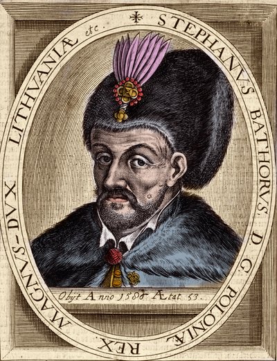 Portrait of Stephen Bathory, King of Poland, Prince of Transylvania (1532-1586) (engraving) by Artist Unknown