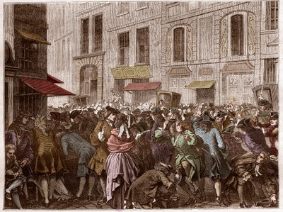 The Rue Quincampoix at the Time of the System of John Law by Artist Unknown