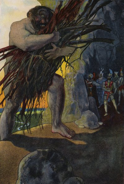 Odysseus and his companions in the cave of the Cyclops Polyphemus by Artus Scheiner