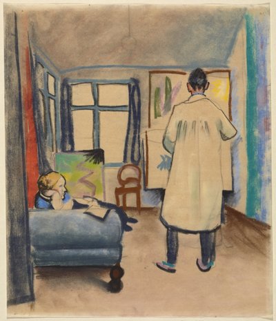 Franz and Maria Marc in the Studio with August Macke in Bonn by August Macke