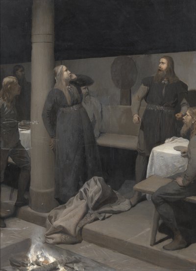 The Story of Burnt Njáll: Gunnar and Hallgerður, c. 1895 by August Malmström
