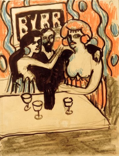 Customer Between Two Girls by Auguste Chabaud
