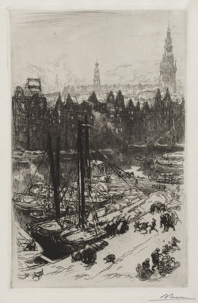 Amsterdam, View of Victoria Hotel by Auguste Louis Lepère