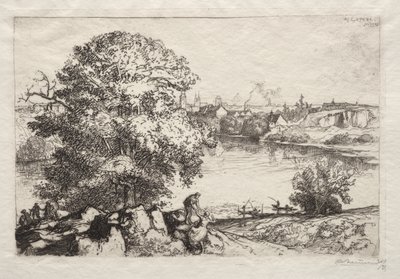 Angers: The St. Nicolas Pond by Auguste Louis Lepère