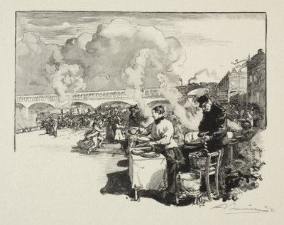 Landing Stage of the Boat-Omnibus by Auguste Louis Lepère
