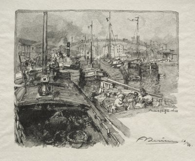 The Basin of La Villette by Auguste Louis Lepère