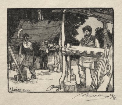 The Lath Maker by Auguste Louis Lepère