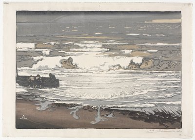 The Breaking Waves, Tide of September 1901 by Auguste Louis Lepère