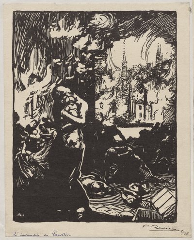 The Fire of Louvain by Auguste Louis Lepère