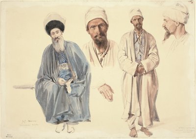An Elderly Jew and a Muslim Tartar in the Crimea by Auguste Raffet