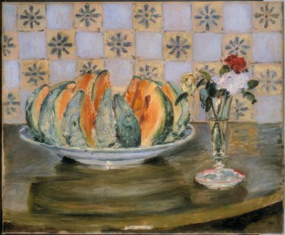Still Life with Melon and Flower Vase by Auguste Renoir