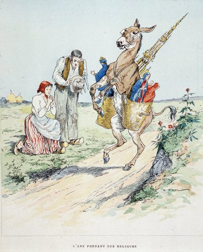 The donkey bearing relics in the 