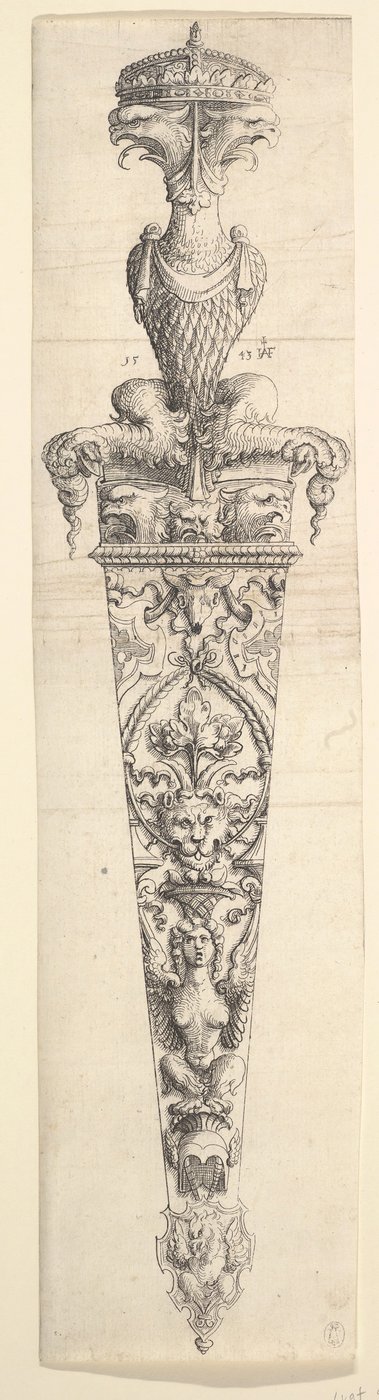 Design for a Dagger and Sheath by Augustin Hirschvogel