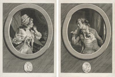 At Least Be Discreet and You May Count on Me (pair) by Augustin de Saint-Aubin