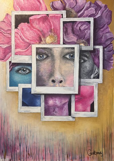 Colorful Faces and Flowers by Augustus Caelthorne