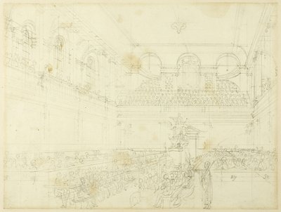 Study for Foundling Hospital, the Chapel, from Microcosm of London by Augustus Charles Pugin