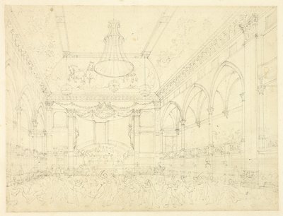 Study for Pantheon Masquerade, from Microcosm of London by Augustus Charles Pugin