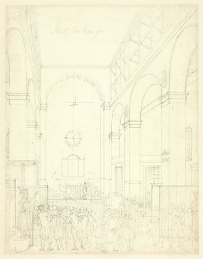 Study for Stock Exchange, from Microcosm of London by Augustus Charles Pugin
