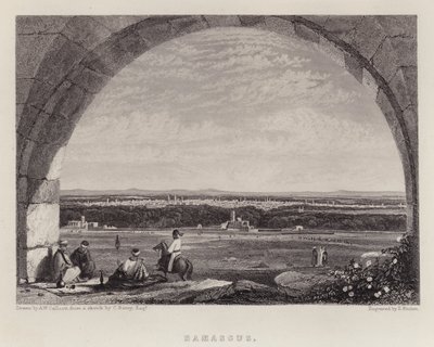 Damascus (colour litho) by Augustus Wall (after) Callcott