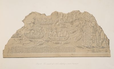 The conquest of a tribe inhabiting a marsh, from Monuments of Nineveh by Austen Henry Layard