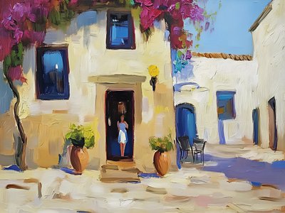 Bougainvillea Village Doorway by Avanesova Elena