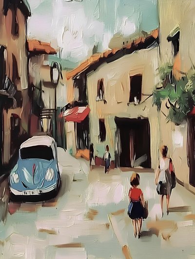 Charming European Street Scene by Avanesova Elena