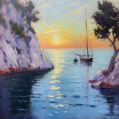 Coastal Sunset Sail by Avanesova Elena