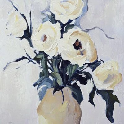 Creamy Floral Still Life by Avanesova Elena