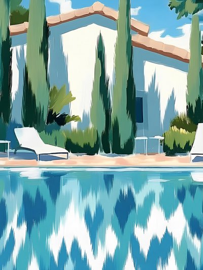 Poolside Villa Reflections by Avanesova Elena