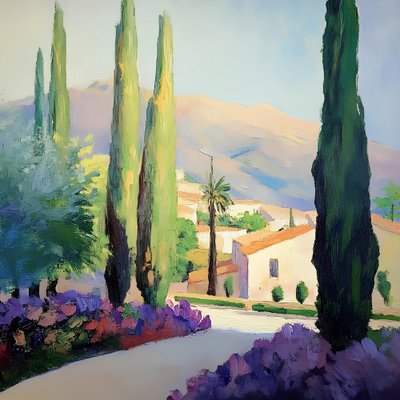 Sunny Mediterranean Village by Avanesova Elena