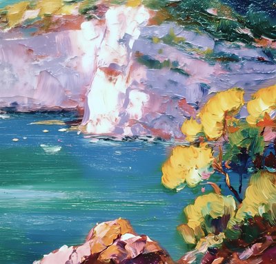 Vibrant Coastal Cliffs by Avanesova Elena