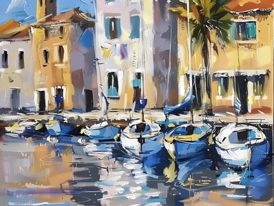 Vibrant Coastal Harbor by Avanesova Elena
